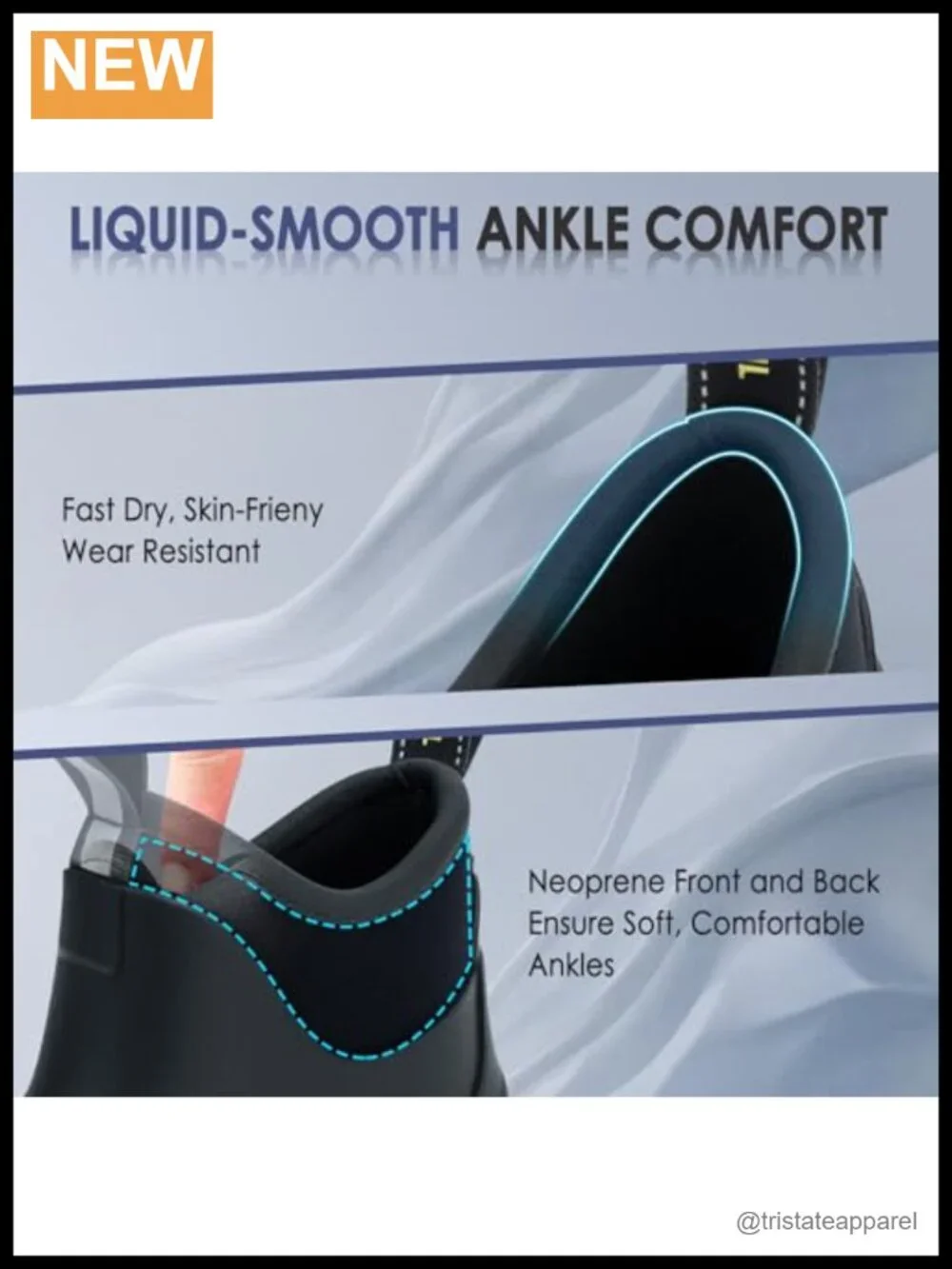 Waterproof Ankle Rain Boots with Slip-Resistant Outsole, Neoprene and Rubber